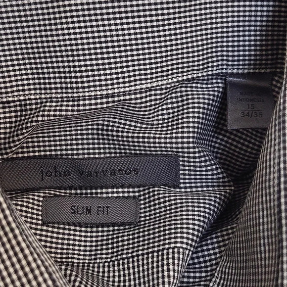 John Varvatos Plaid Checked Slim Fit Long Sleeve Button Shirt Mens - Picture 4 of 4